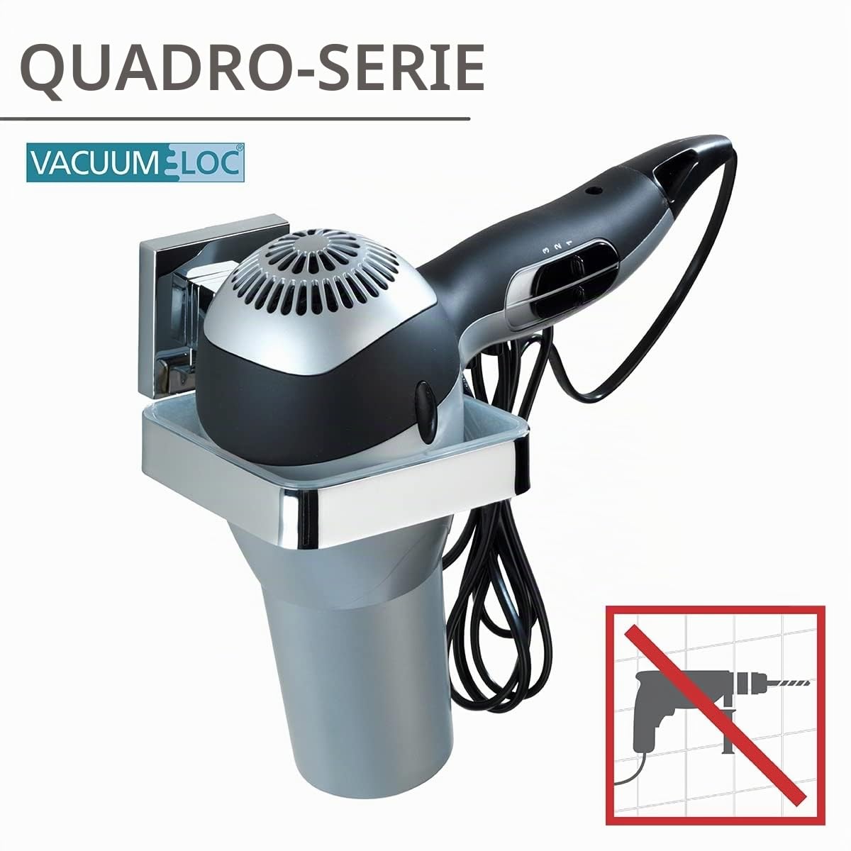wenko-haartrocknerhalter-quadro-vacuum-loc-edelstahl-14-x-7-5-x-13-5-cm image 2