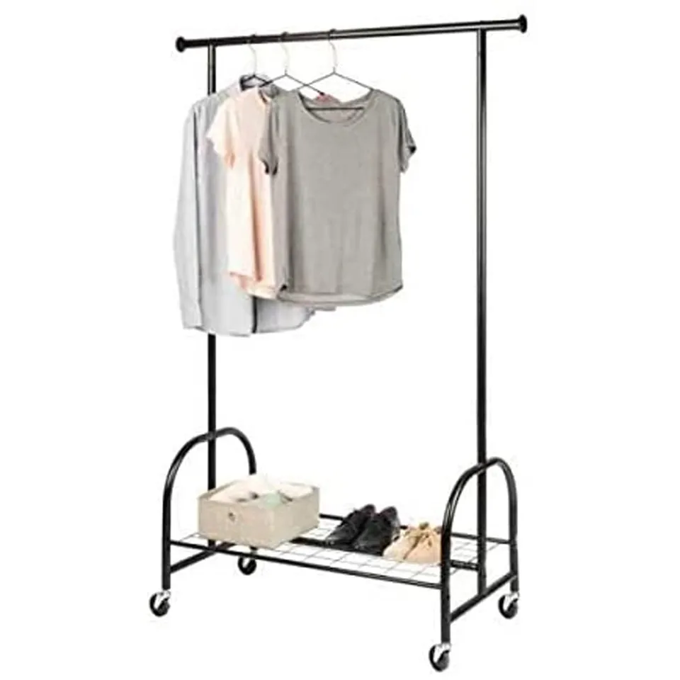 wenko-profi-kleiderst-nder-121-x-185-x-52-cm-schwarz-garderobenst-nder-auf-rolle image 1