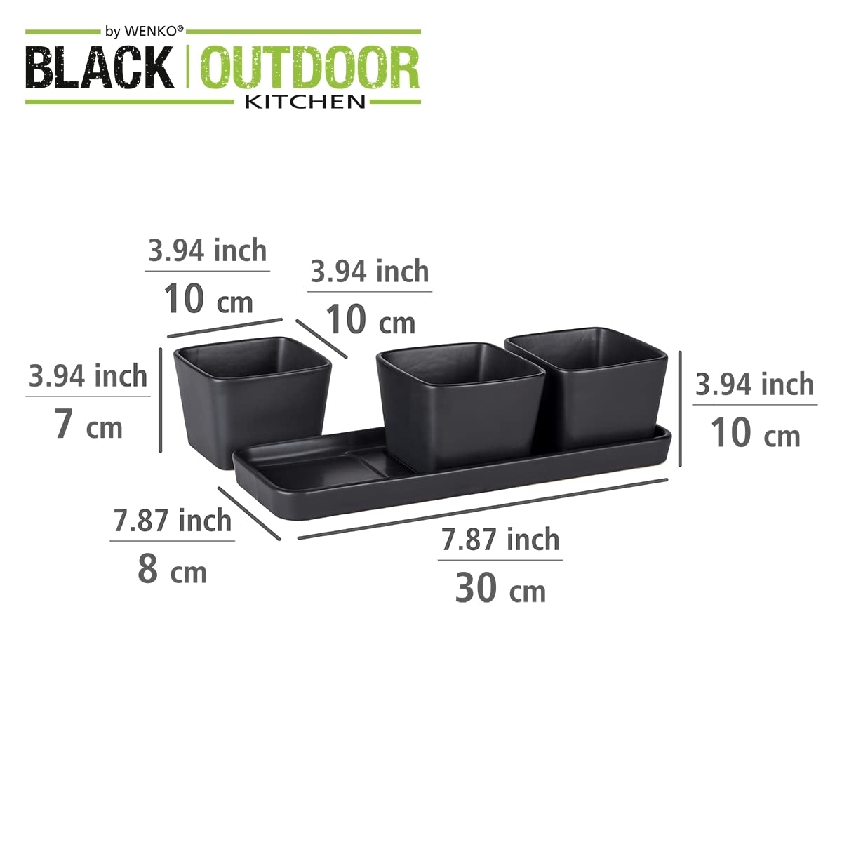 wenko-black-outdoor-kitchen-snack-dip-schalen-set-4-teilig-keramik-schwarz-3x-30 image 3