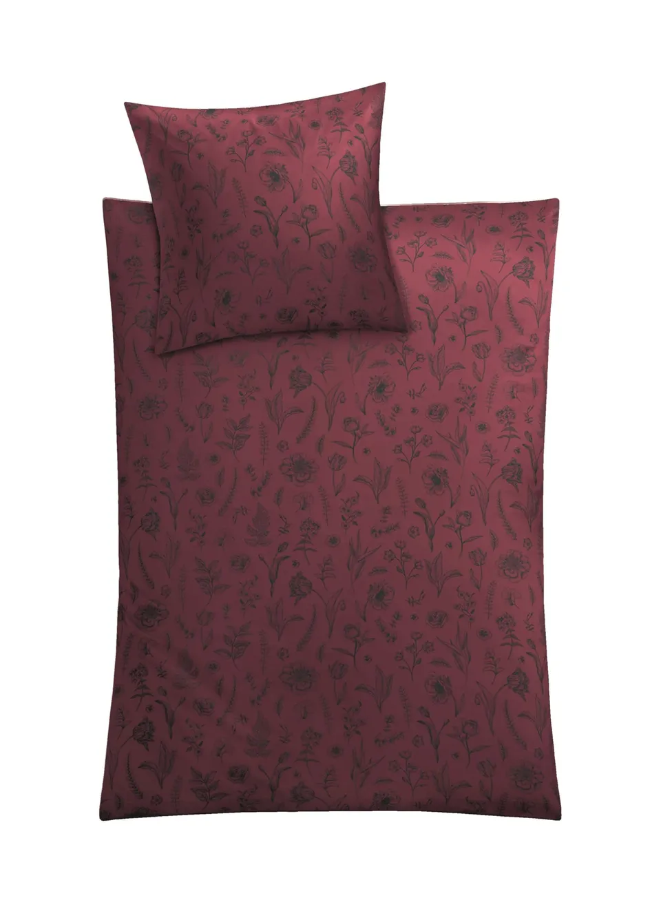 kleine-wolke-bettw-sche-satin-lisse-rot-135-x-200-cm-80-x-80-cm image 1