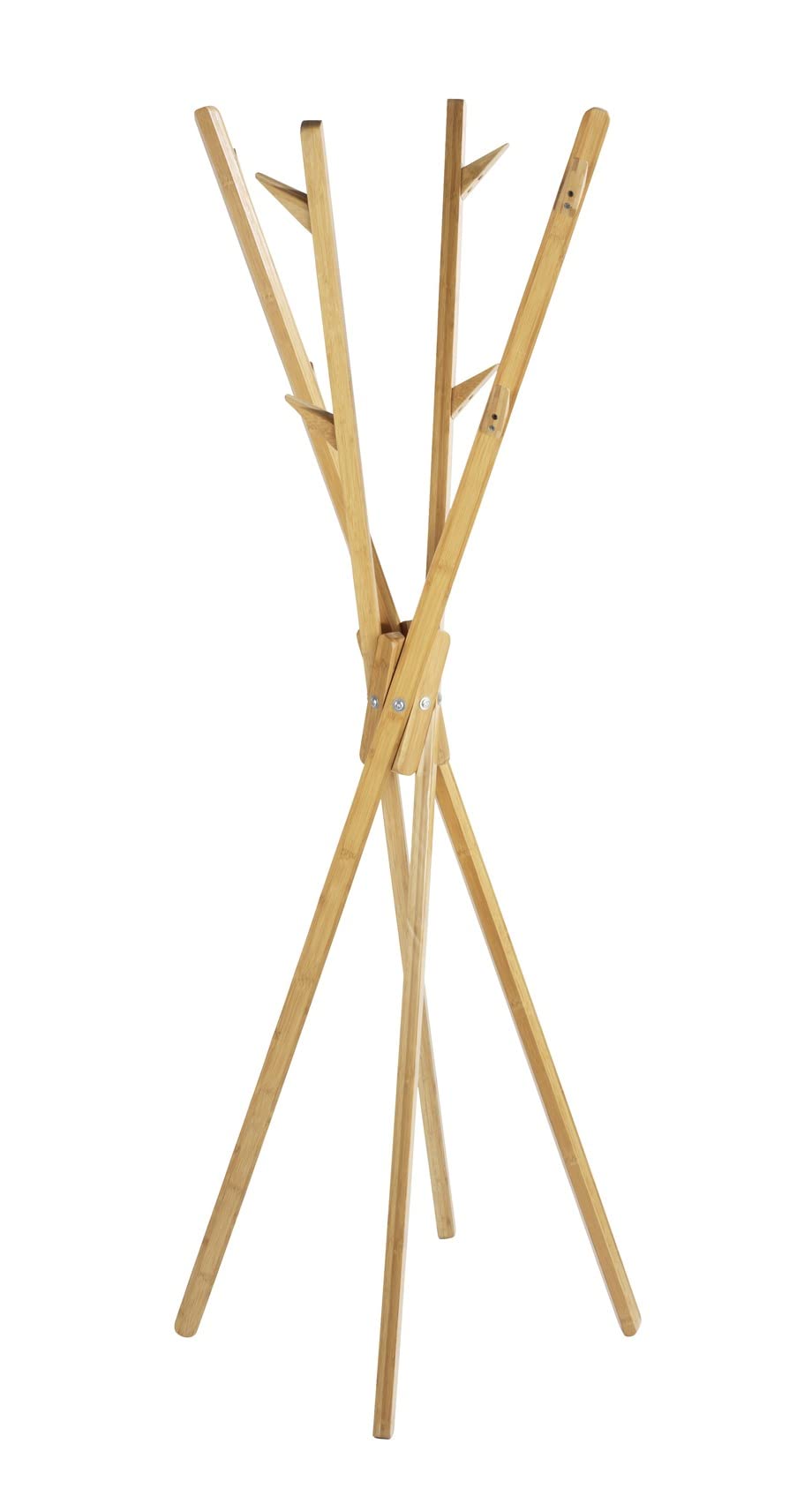 wenko-standgarderobe-mikado-aus-bambus-66-5-x-170-x-66-5-cm-braun image 1