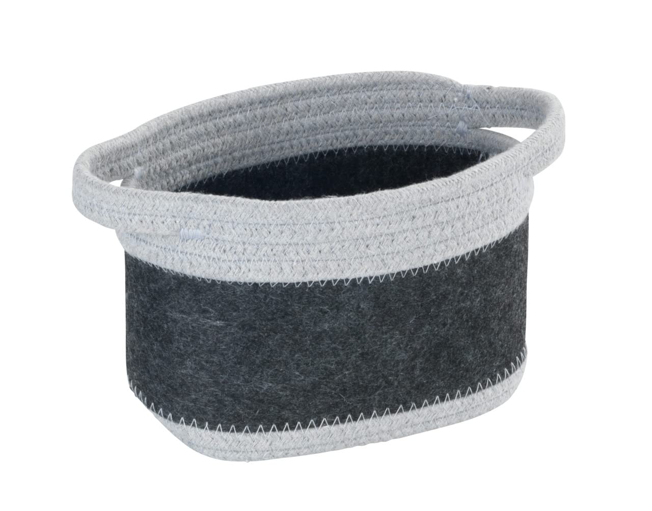 wenko-filzkorb-bea-s-aufbewahrungskorb-dunkelgrau-hellgrau-2-5-l-18-x-13-x-12-cm image 1