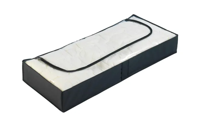 wenko-deep-black-unterbettkommode-105x15x45-cm-peva-schwarz-mit-sichtfenster image 1