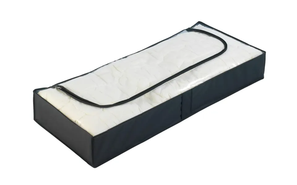 wenko-deep-black-unterbettkommode-105x15x45-cm-peva-schwarz-mit-sichtfenster image 1