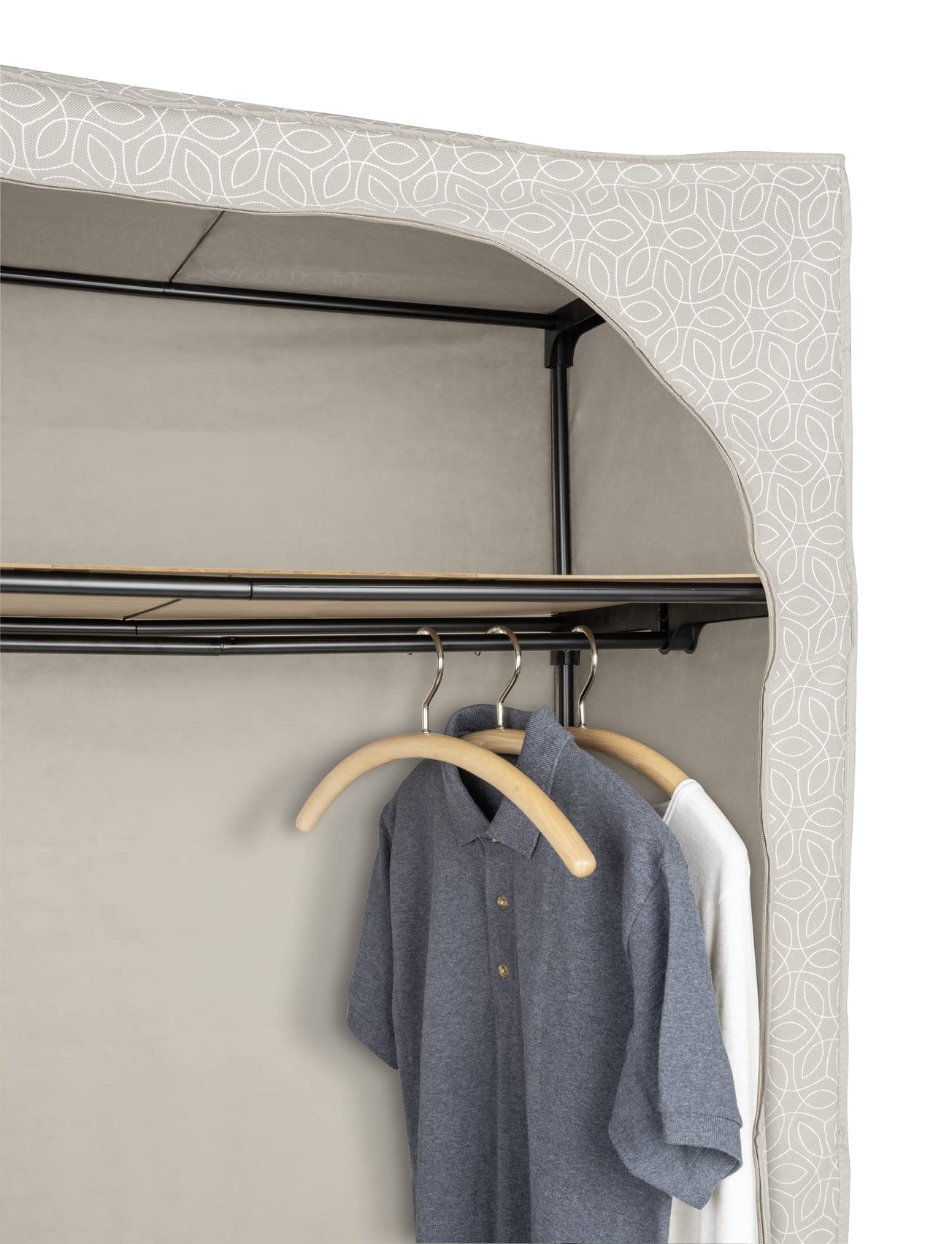 wenko-kleiderschrank-balance-mit-ablage-und-kleiderstange-90x160x50-cm-taupe image 7