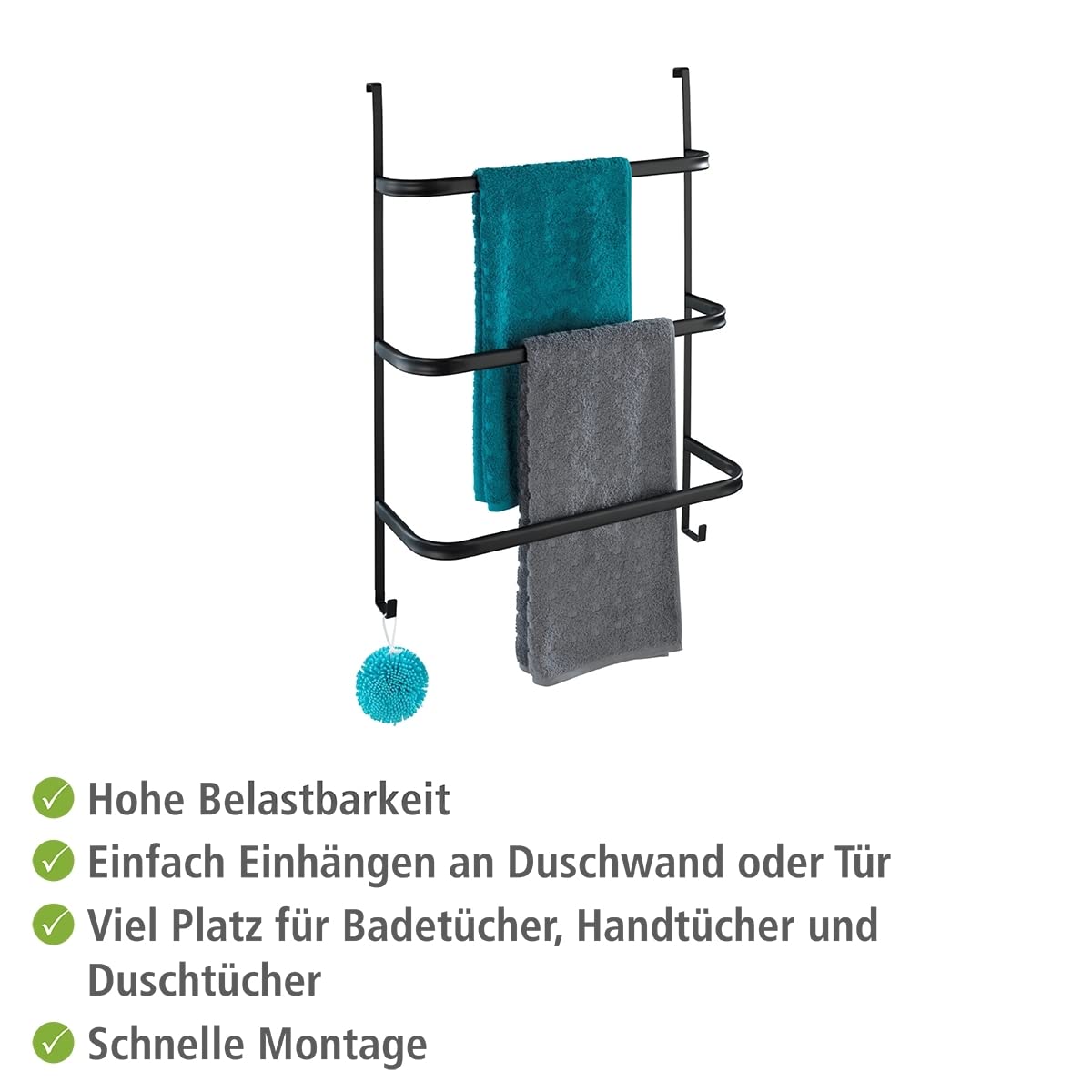 wenko-handtuchhalter-irpinia-zum-einh-ngen-3-stangen-stahl-schwarz-matt-54-5-x-7 image 3