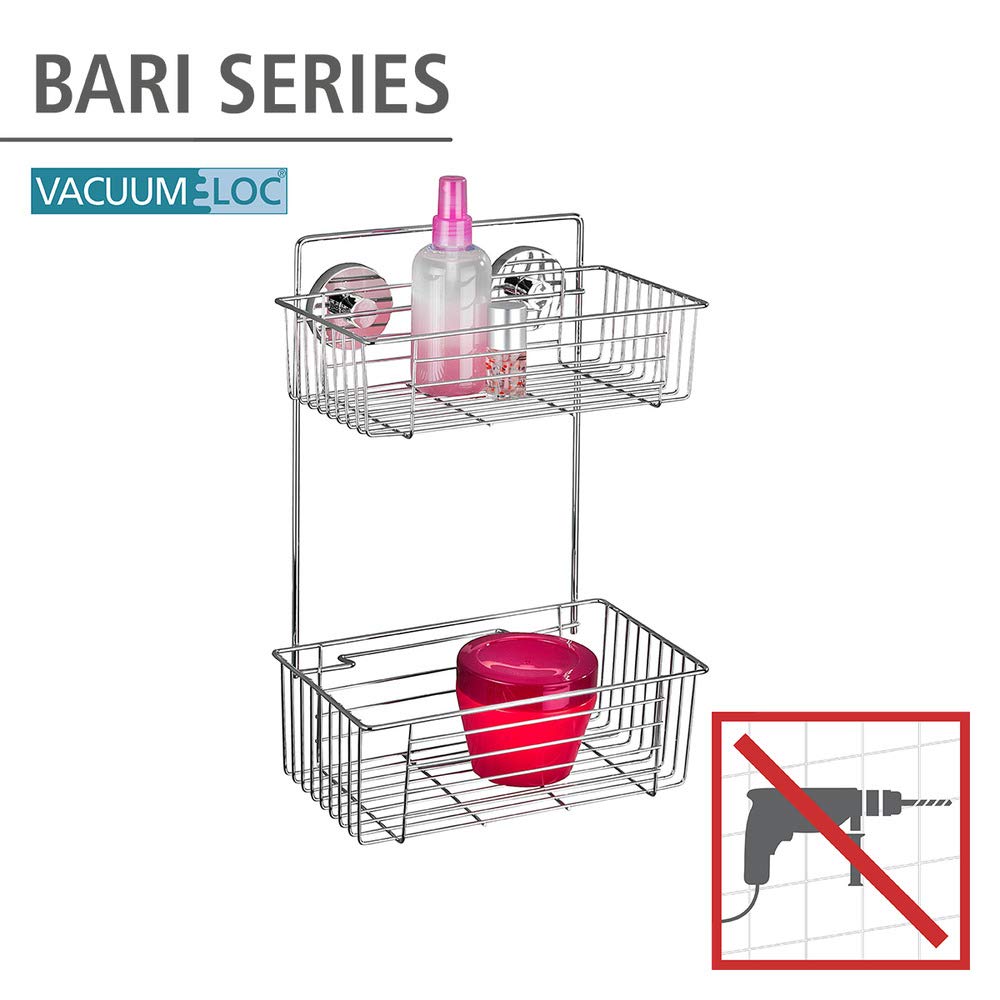 wenko-bari-wandregal-2-etagen-vacuum-loc-26-x-38-x-17-cm-chrom image 2