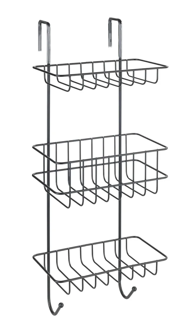 wenko-duschregal-revigo-zum-einh-ngen-3-ablagen-stahl-22-5-x-57-x-18-5-cm-schwar image 1