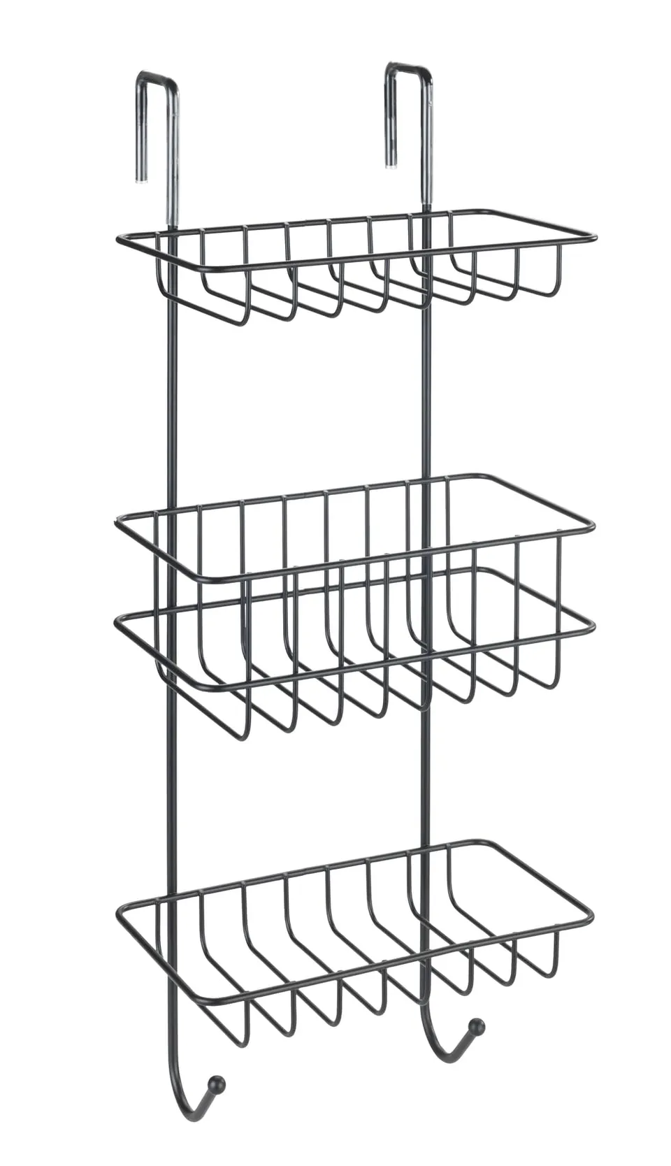 wenko-duschregal-revigo-zum-einh-ngen-3-ablagen-stahl-22-5-x-57-x-18-5-cm-schwar image 1