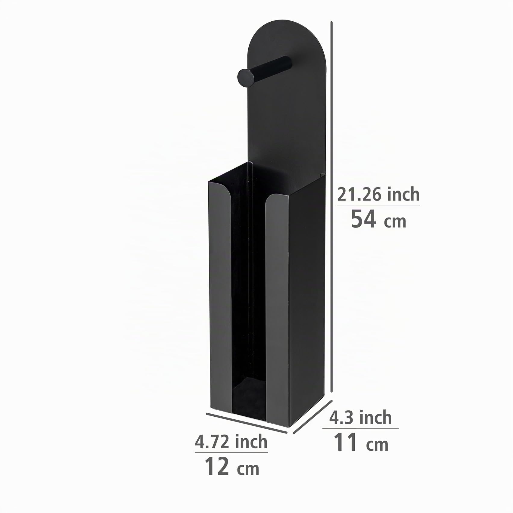 wenko-agira-2-in-1-toilettenpapierhalter-freistehend-klebend-schwarz-12x54x11-cm image 4