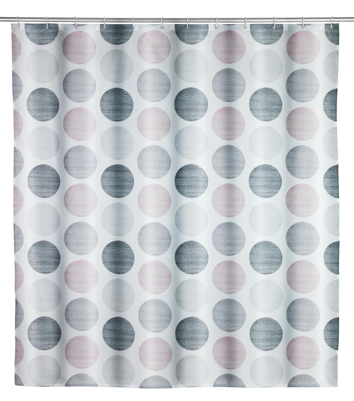 wenko-pastell-dots-duschvorhang-180-x-200-cm-polyester-mehrfarbig-inkl-12-ringe image 1