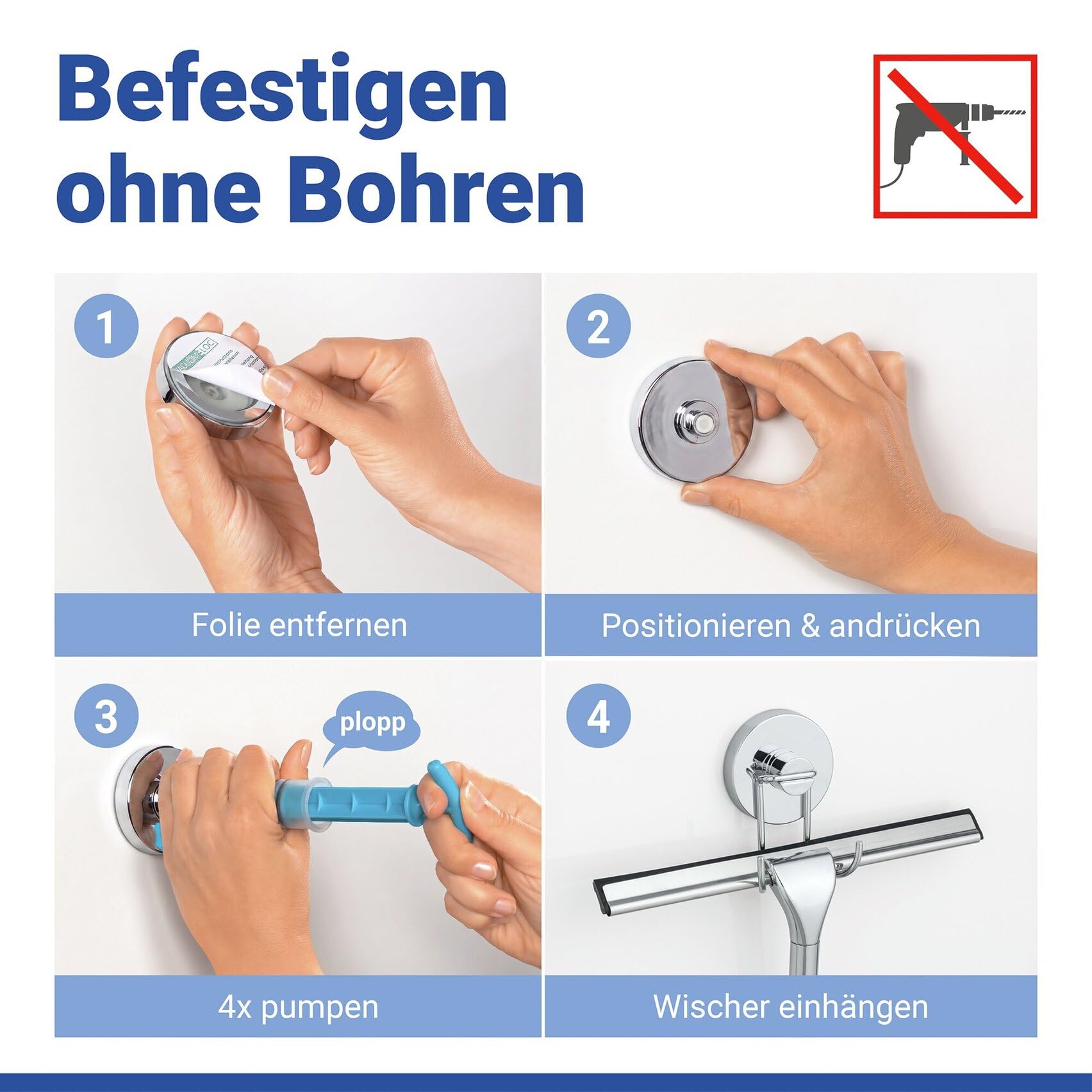 wenko-vacuum-loc-duschabzieher-25-cm-edelstahl-mit-vakuum-haken-ohne-bohren image 5