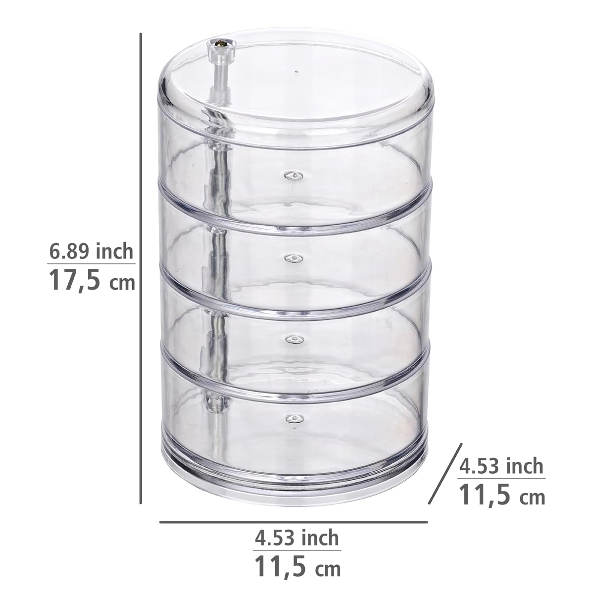 wenko-kosmetik-organizer-tower-make-up-aufbewahrung-acryl-transparent-4-f-cher image 4