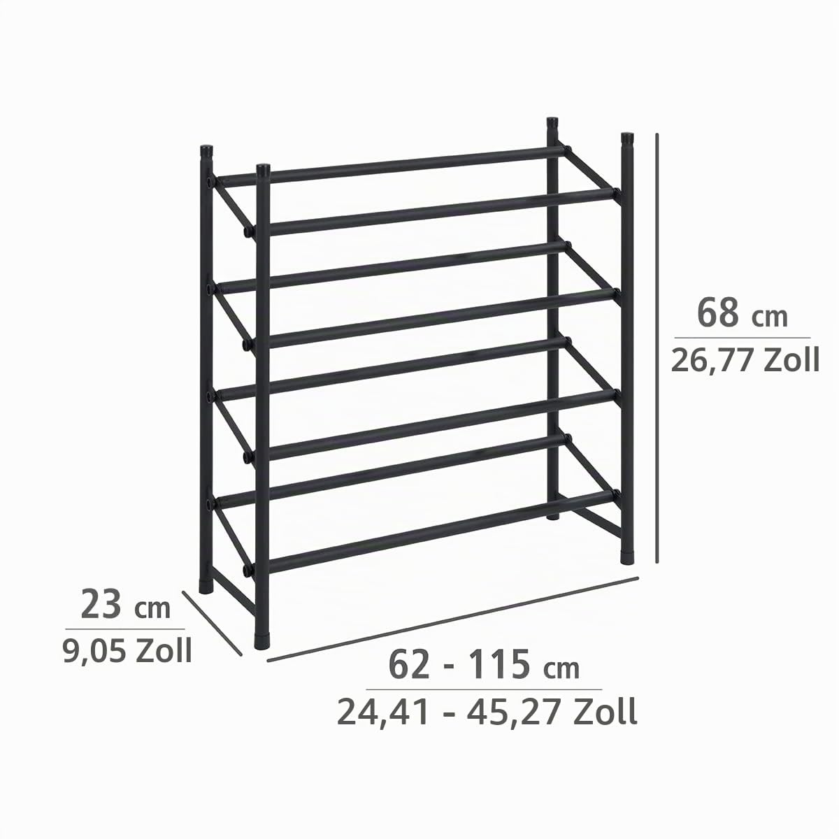 wenko-hero-anti-rutsch-schuhregal-ausziehbar-62-115-x-68-x-23-cm-schwarz-matt image 4