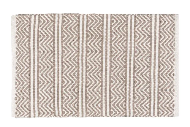 wenko-shaki-badematte-50-x-80-cm-wei-beige-aus-recycling-pet-im-boho-stil image 1