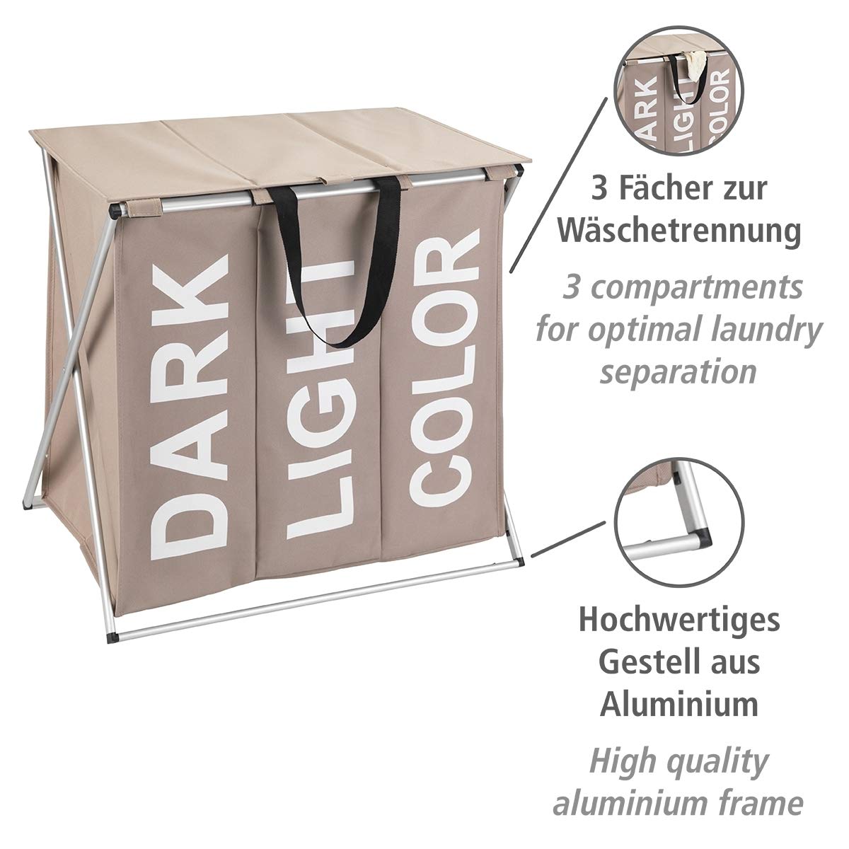 wenko-trio-top-taupe-w-schesammler-118-l-w-schekorb-mit-deckel-und-3-f-chern image 3