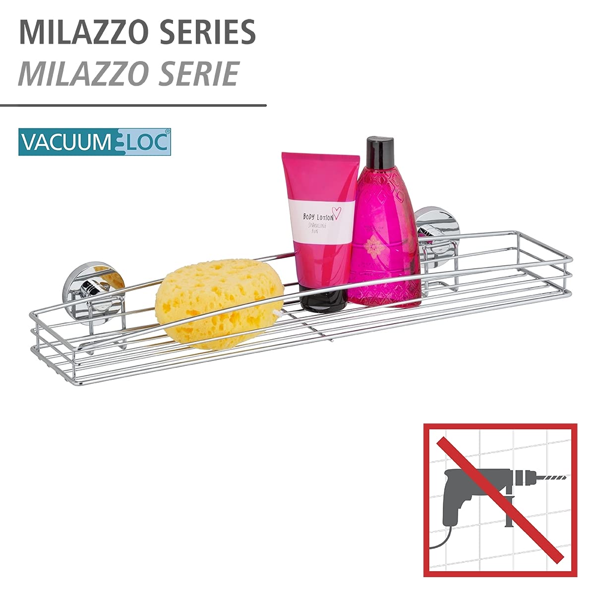 wenko-vacuum-loc-wand-maxiablage-milazzo-chrom-52-5-x-8-5-x-16-cm-ohne-bohren image 2