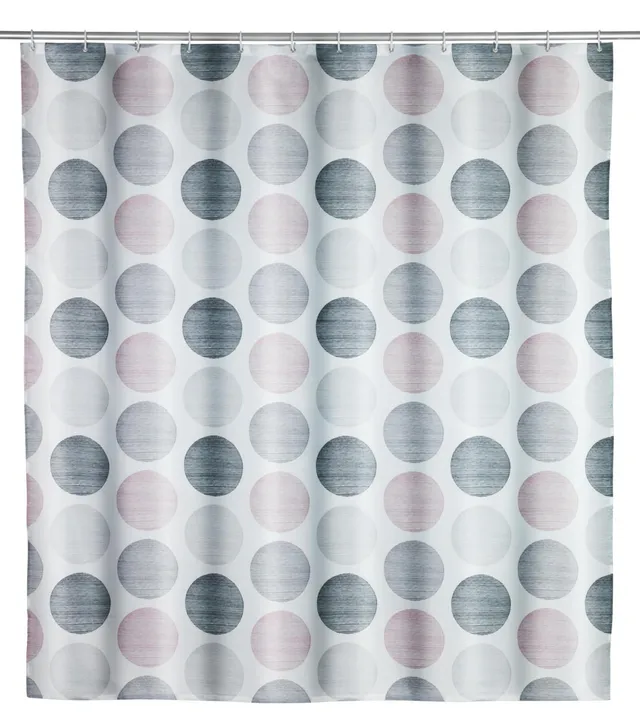 wenko-pastell-dots-duschvorhang-180-x-200-cm-polyester-mehrfarbig-inkl-12-ringe image 1