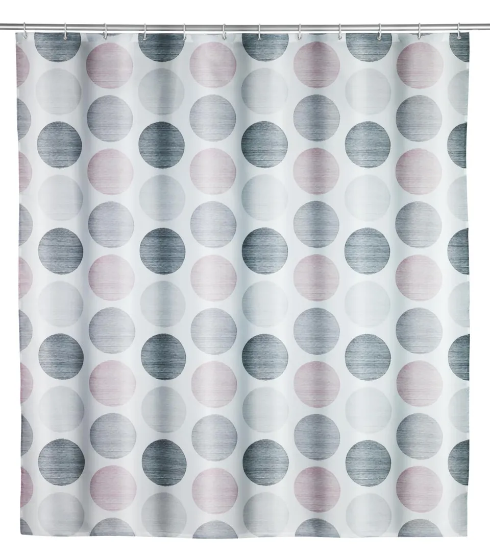 wenko-pastell-dots-duschvorhang-180-x-200-cm-polyester-mehrfarbig-inkl-12-ringe image 1