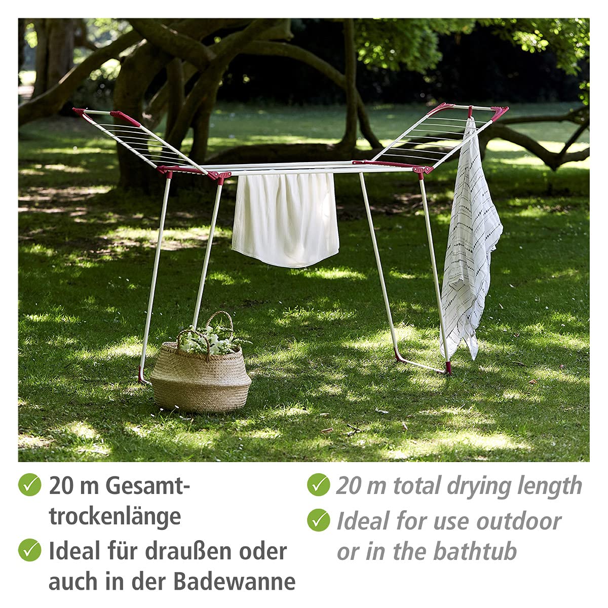 wenko-w-schetrockner-summer-dry-13-m-metall-wei-153-x-76-x-46-cm image 3