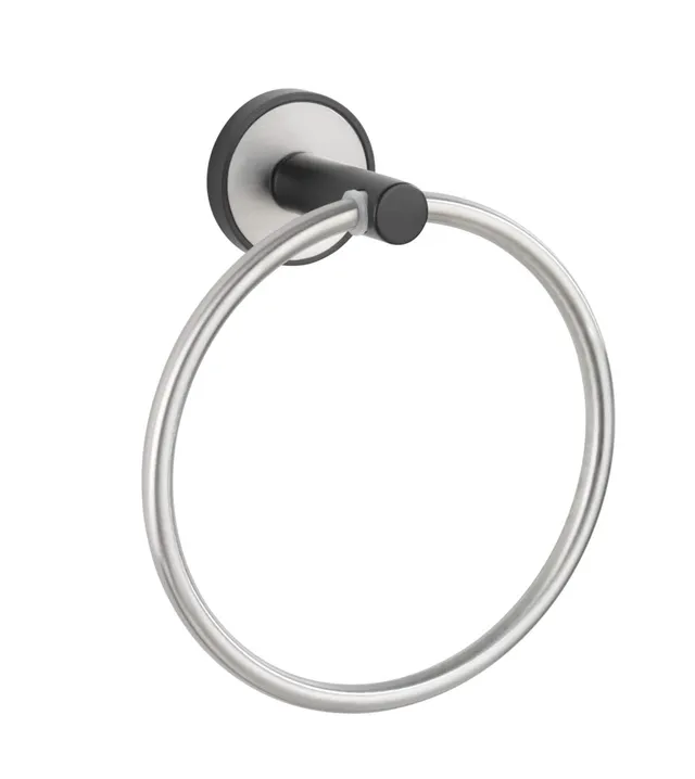 wenko-udine-handtuchring-15-x-18-x-7-5-cm-edelstahl-schwarz-matt-geb-rstet-uv-lo image 1