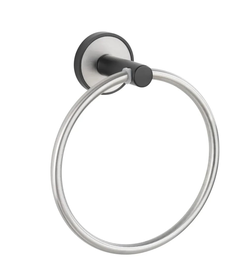 wenko-udine-handtuchring-15-x-18-x-7-5-cm-edelstahl-schwarz-matt-geb-rstet-uv-lo image 1