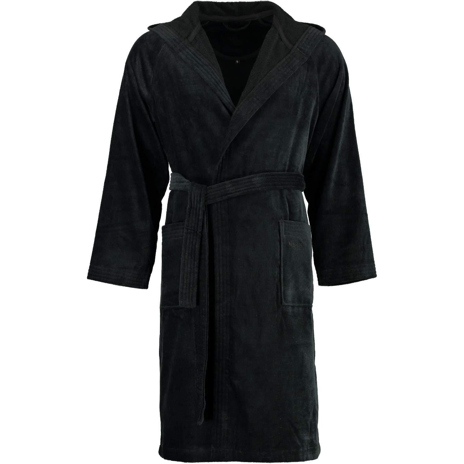 vossen-bademantel-texas-mit-kapuze-schwarz-7900-gr-e-xl-unisex image 1