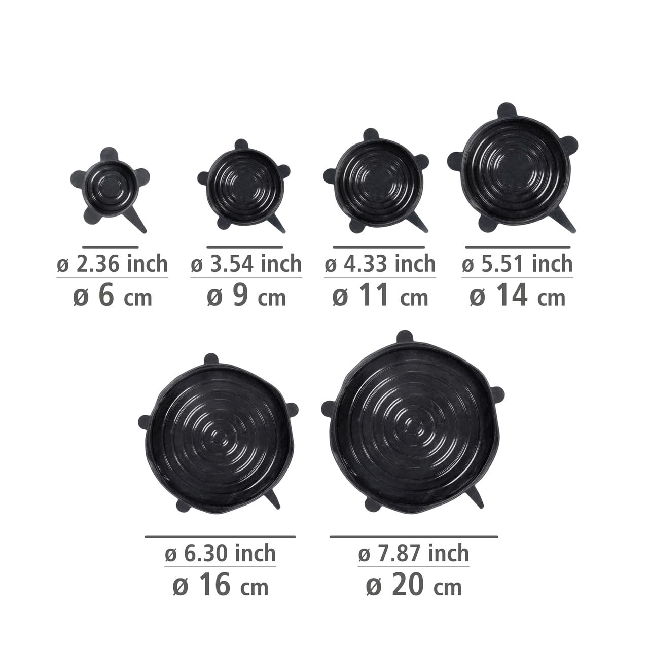 wenko-silikondeckel-loui-6er-set-schwarz-6-20-cm image 3