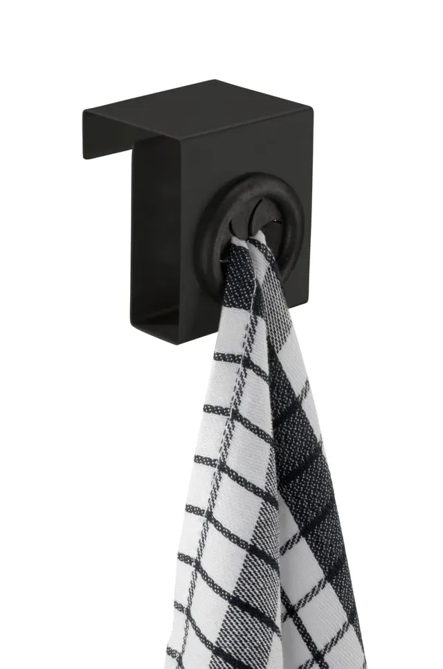 wenko-haken-push-einh-ngehaken-edelstahl-schwarz-matt-5-x-6-x-4-cm image 1