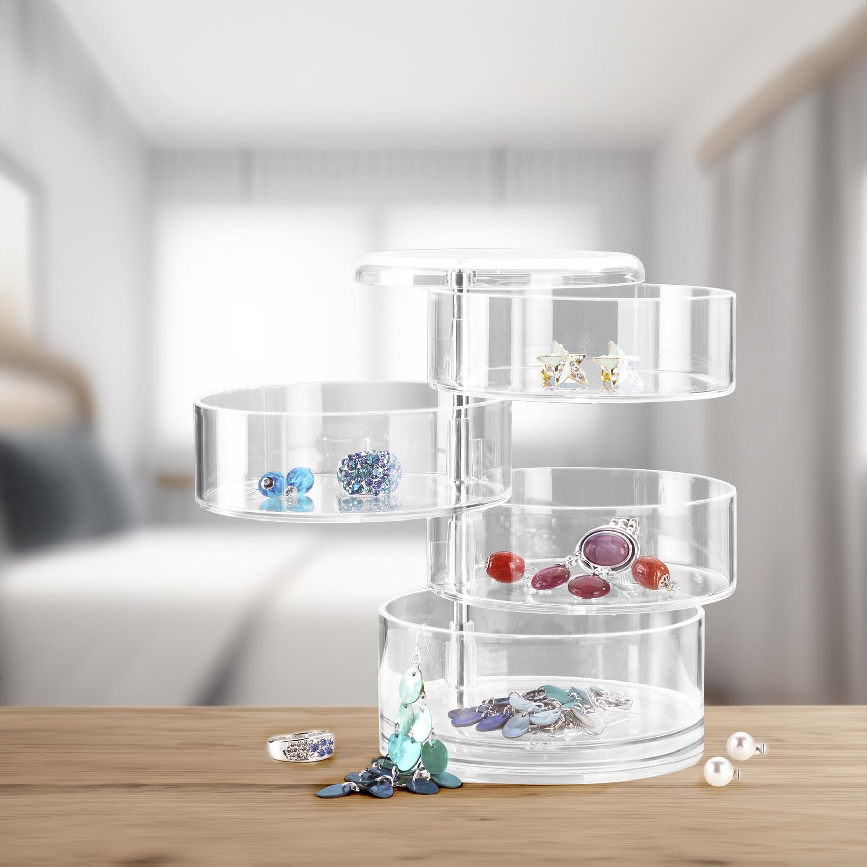 wenko-kosmetik-organizer-tower-make-up-aufbewahrung-acryl-transparent-4-f-cher image 5
