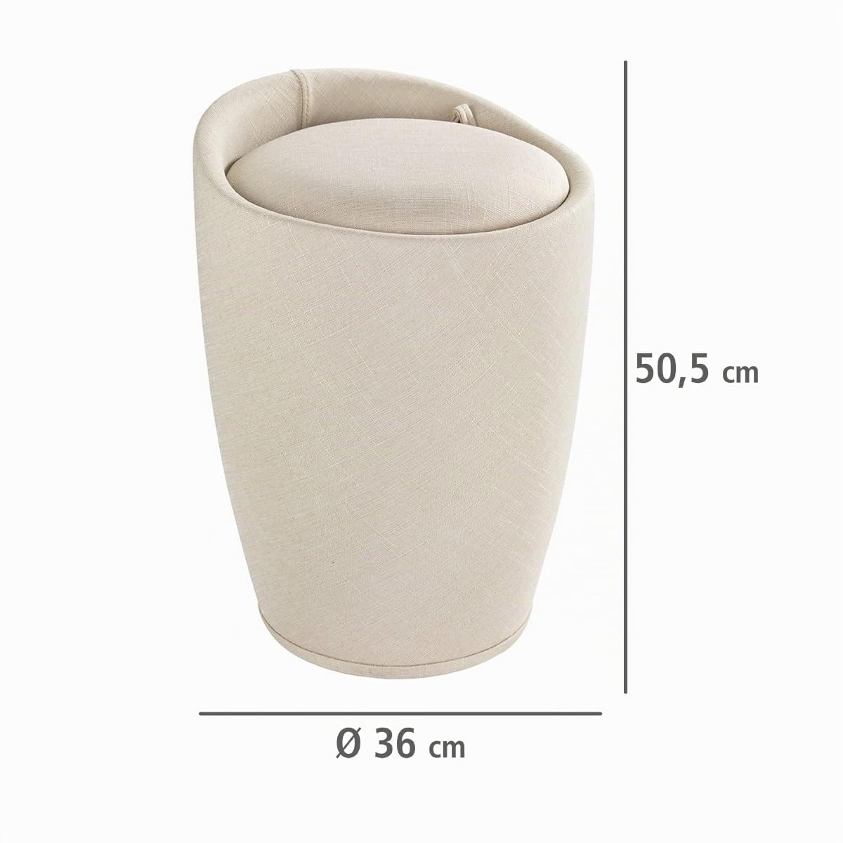 wenko-candy-badhocker-mit-stauraum-20-l-beige-leinen-optik image 3