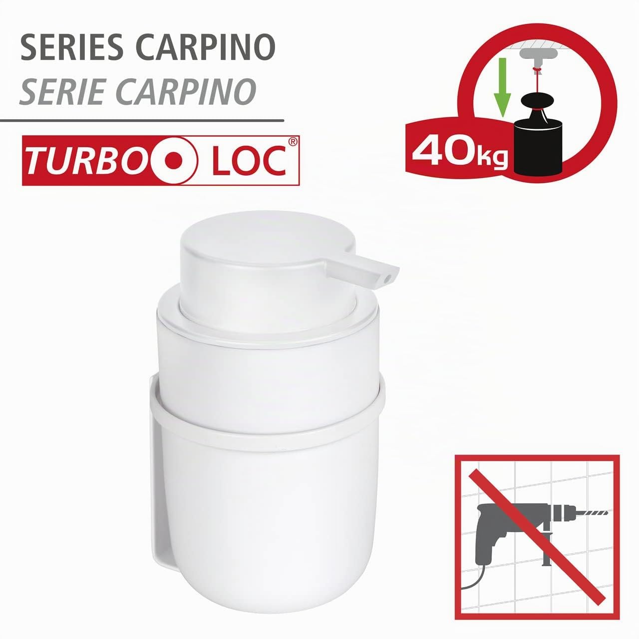 wenko-turbo-loc-carpino-seifenspender-250-ml-wei-8x13x10-cm image 2