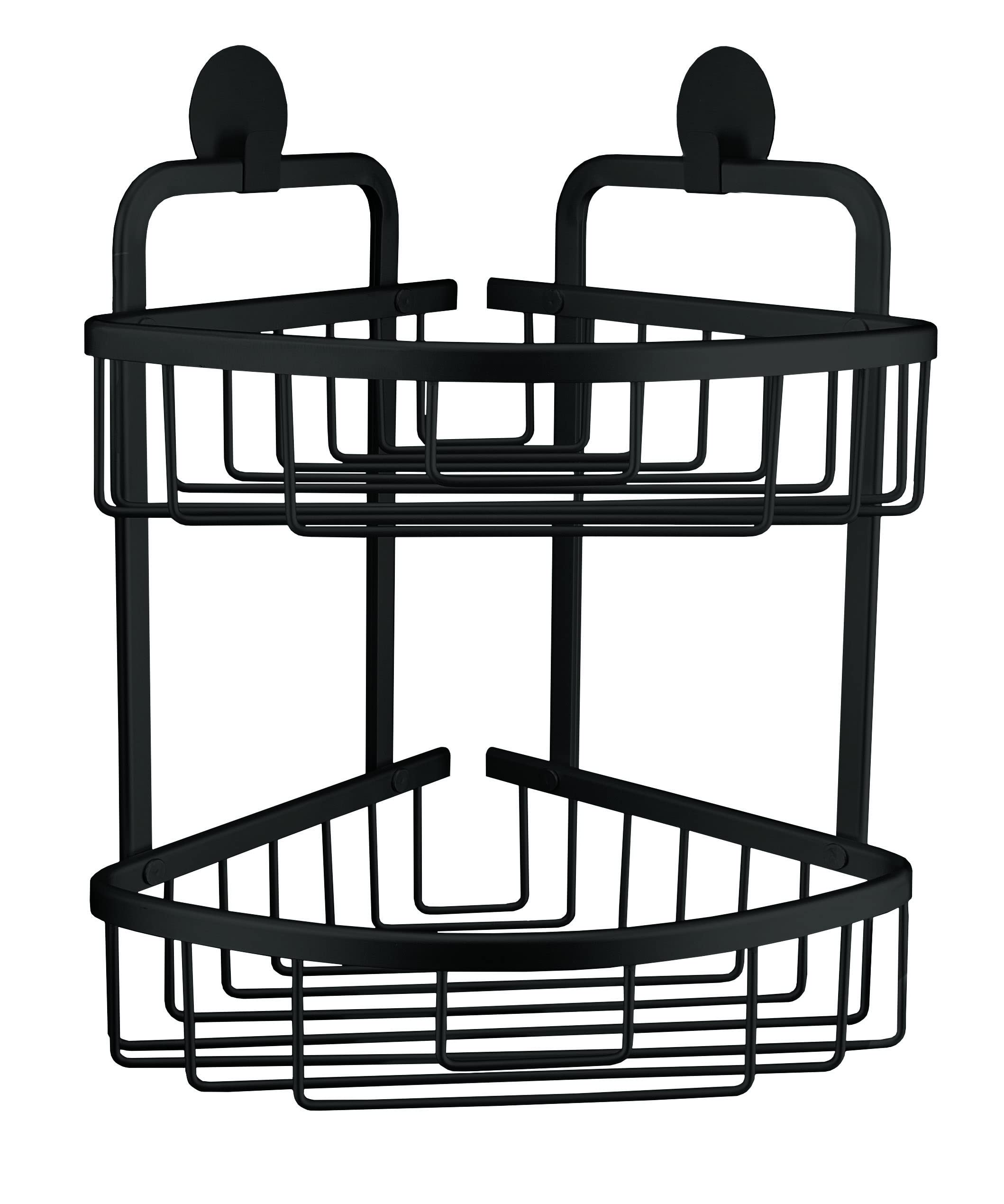 kleine-wolke-rocco-doppelkorb-dreieckig-eck-wandkorb-aus-aluminium-in-schwarz image 1