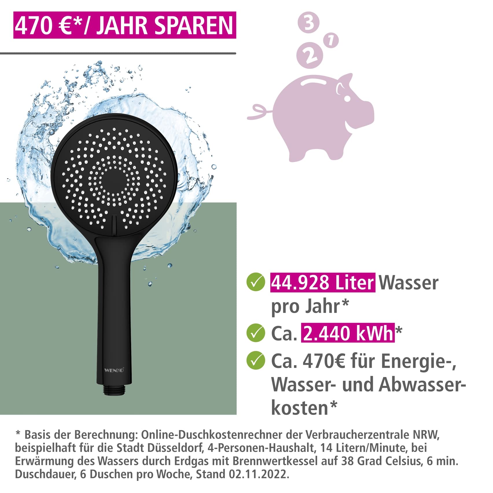 wenko-watersaving-brauseset-schwarz-70-cm-edelstahlstange image 4