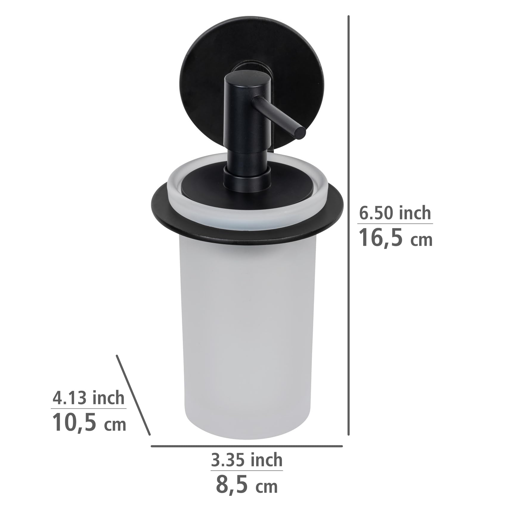 wenko-turbo-loc-bivio-black-matt-seifenspender-150-ml-wandmontiert-schwarz image 5