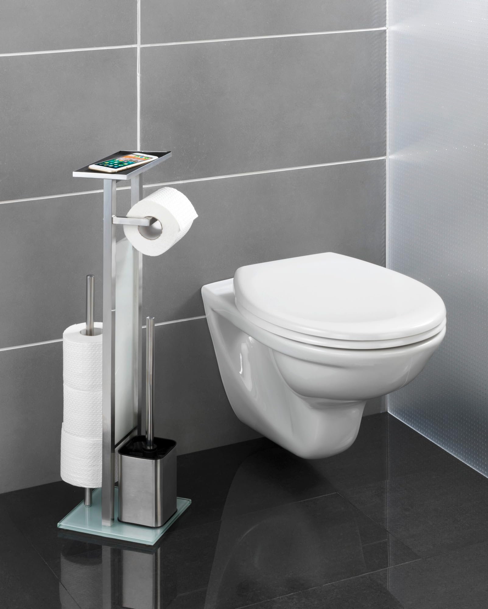 wenko-stand-wc-garnitur-debar-edelstahl-matt-mit-ablage-21-x-70-5-x-18-cm image 6