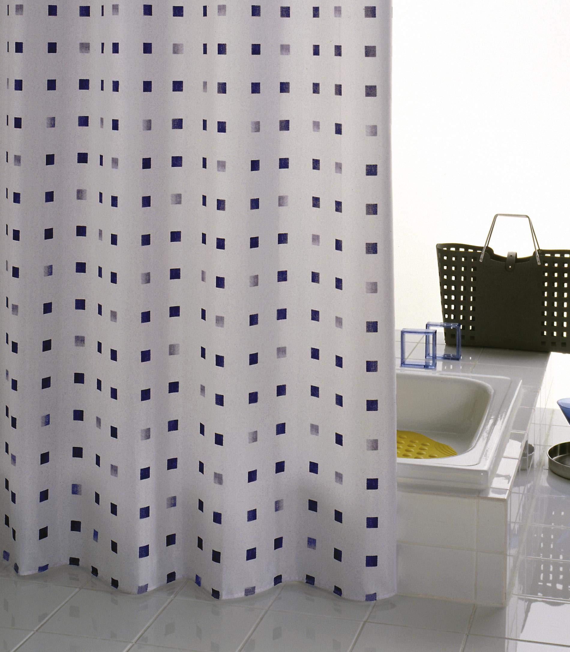 ridder-duschvorhang-domino-textil-blau-180-x-200-cm-inkl-ringe image 2