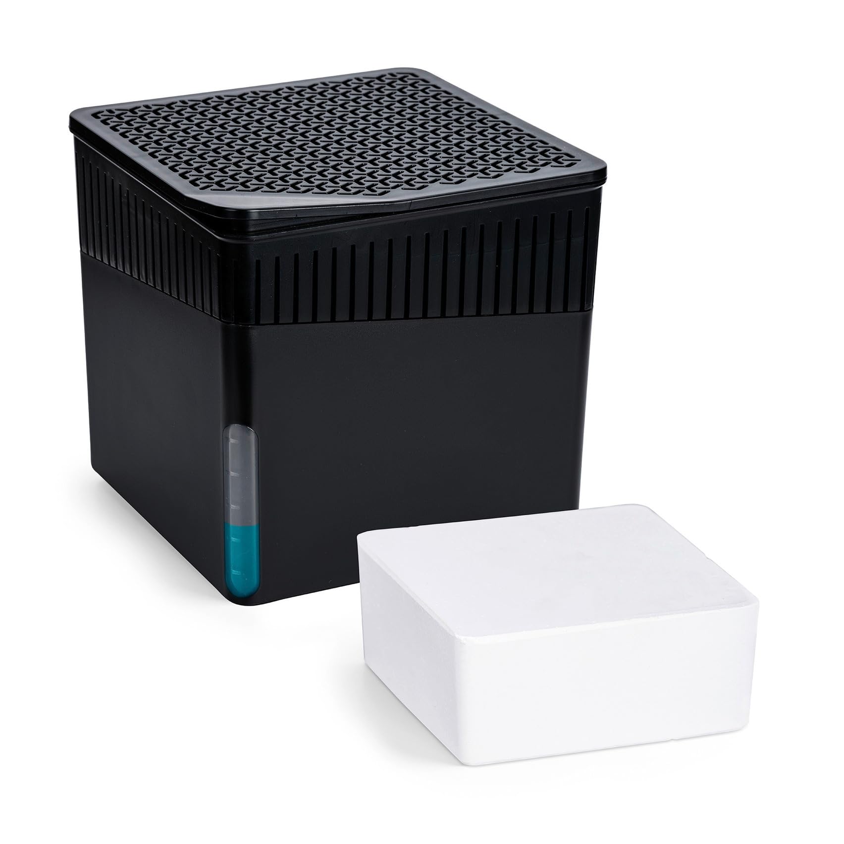 wenko-cube-raumentfeuchter-schwarz-13-x-13-x-13-cm-luftentfeuchter-mit-500-g-blo image 1
