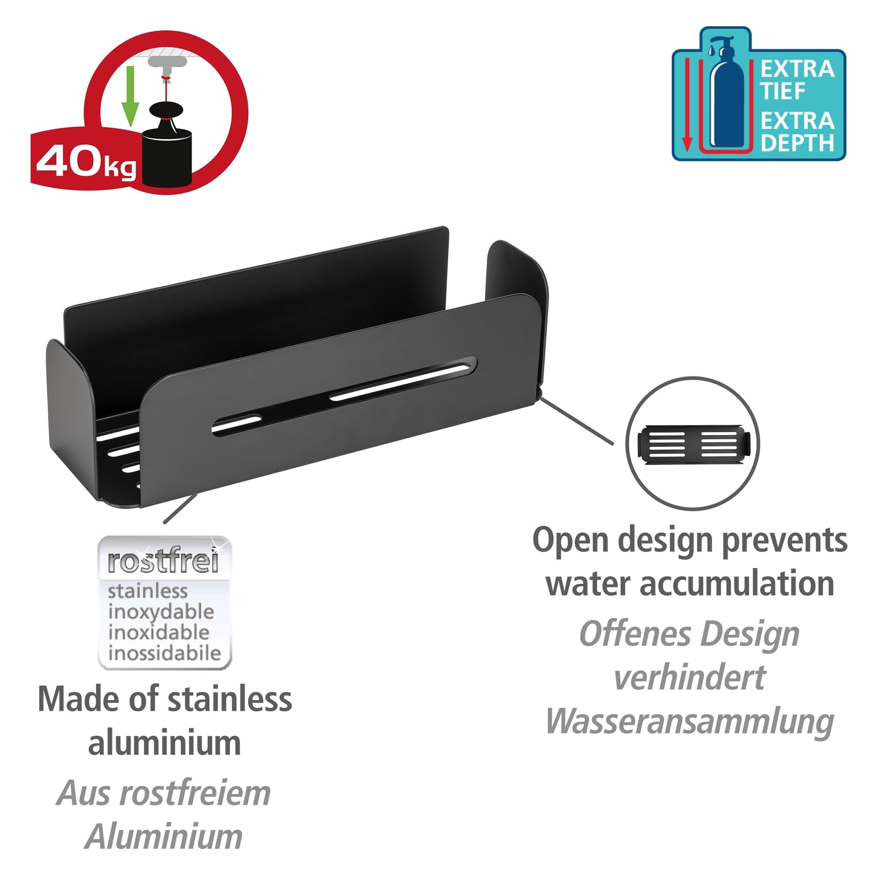 wenko-turbo-loc-bivio-black-matt-wandablage-aus-aluminium-30-x-8-x-10-5-cm image 3