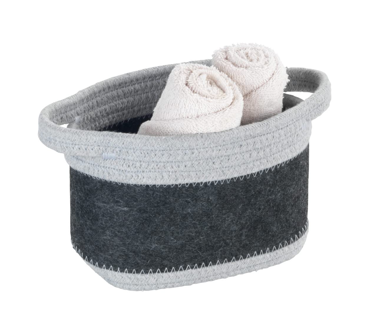 wenko-filzkorb-bea-s-aufbewahrungskorb-dunkelgrau-hellgrau-2-5-l-18-x-13-x-12-cm image 8