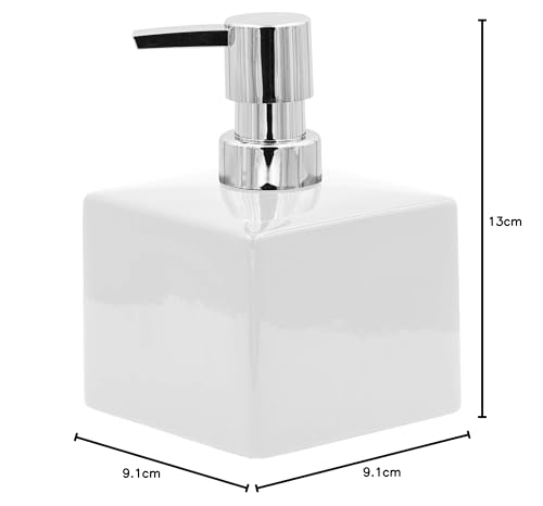ridder-seifenspender-cube-keramik-wei-400-ml-bad-seifenspender-9-1-x-9-1-x-13-cm image 6
