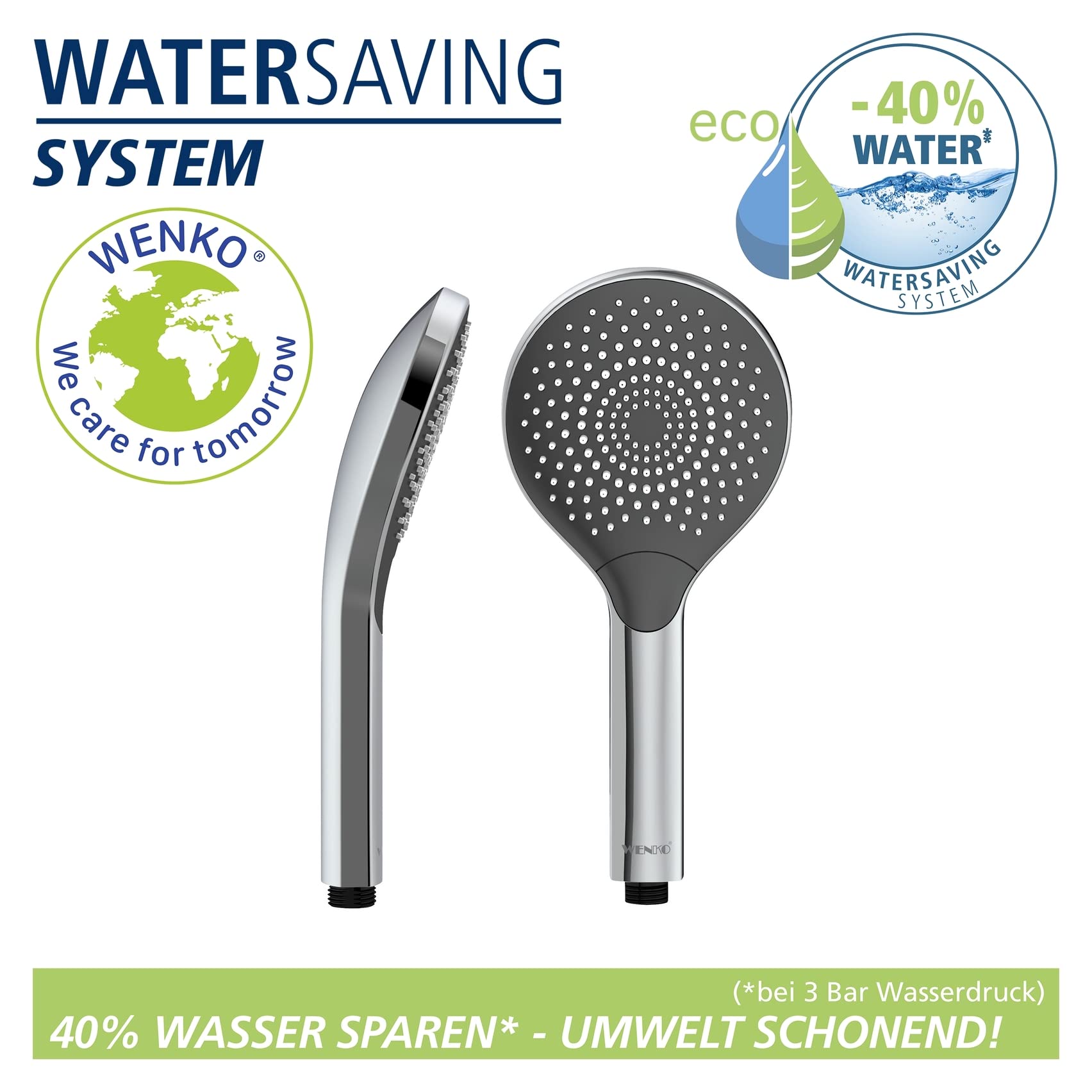 wenko-duschkopf-watersaving-chrom-12-cm image 2