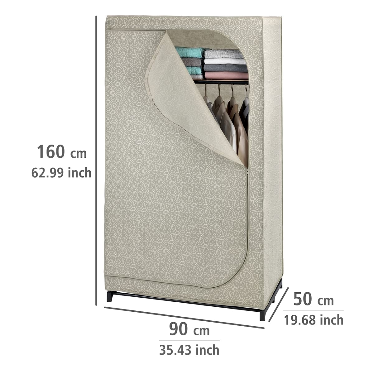 wenko-kleiderschrank-balance-mit-ablage-und-kleiderstange-90x160x50-cm-taupe image 5