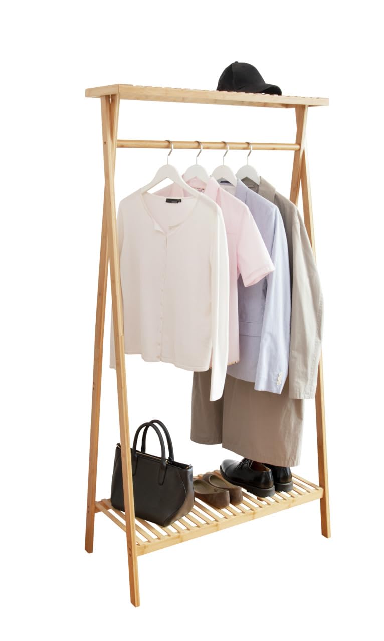 wenko-lanai-standgarderobe-aus-bambus-88-x-170-x-42-cm-mit-2-ablagen image 8