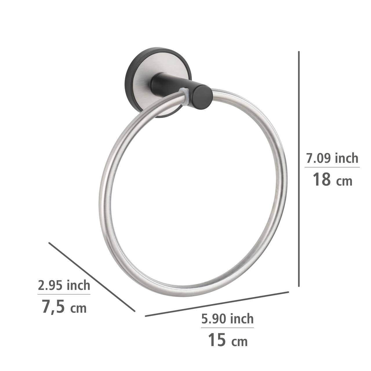 wenko-udine-handtuchring-15-x-18-x-7-5-cm-edelstahl-schwarz-matt-geb-rstet-uv-lo image 5