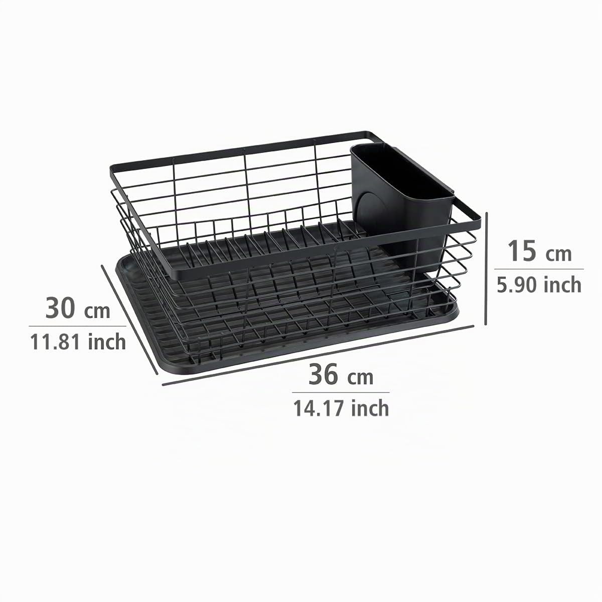 wenko-drip-geschirrabtropfer-schwarz-mit-tropfschale-36-x-15-x-30-3-cm image 4