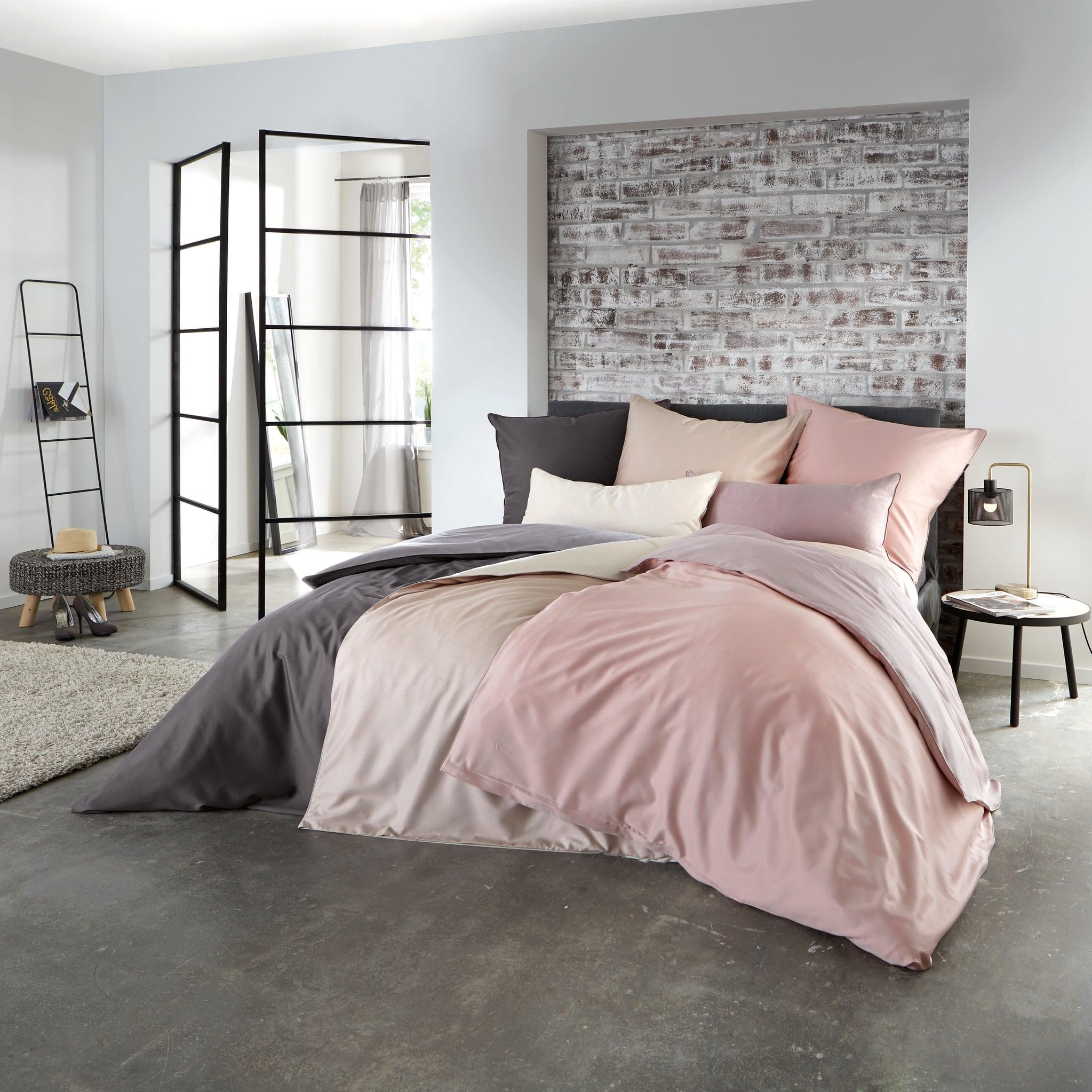 kleine-wolke-mako-satin-bettw-sche-linda-old-rose-155x220-cm-80x80-cm image 2