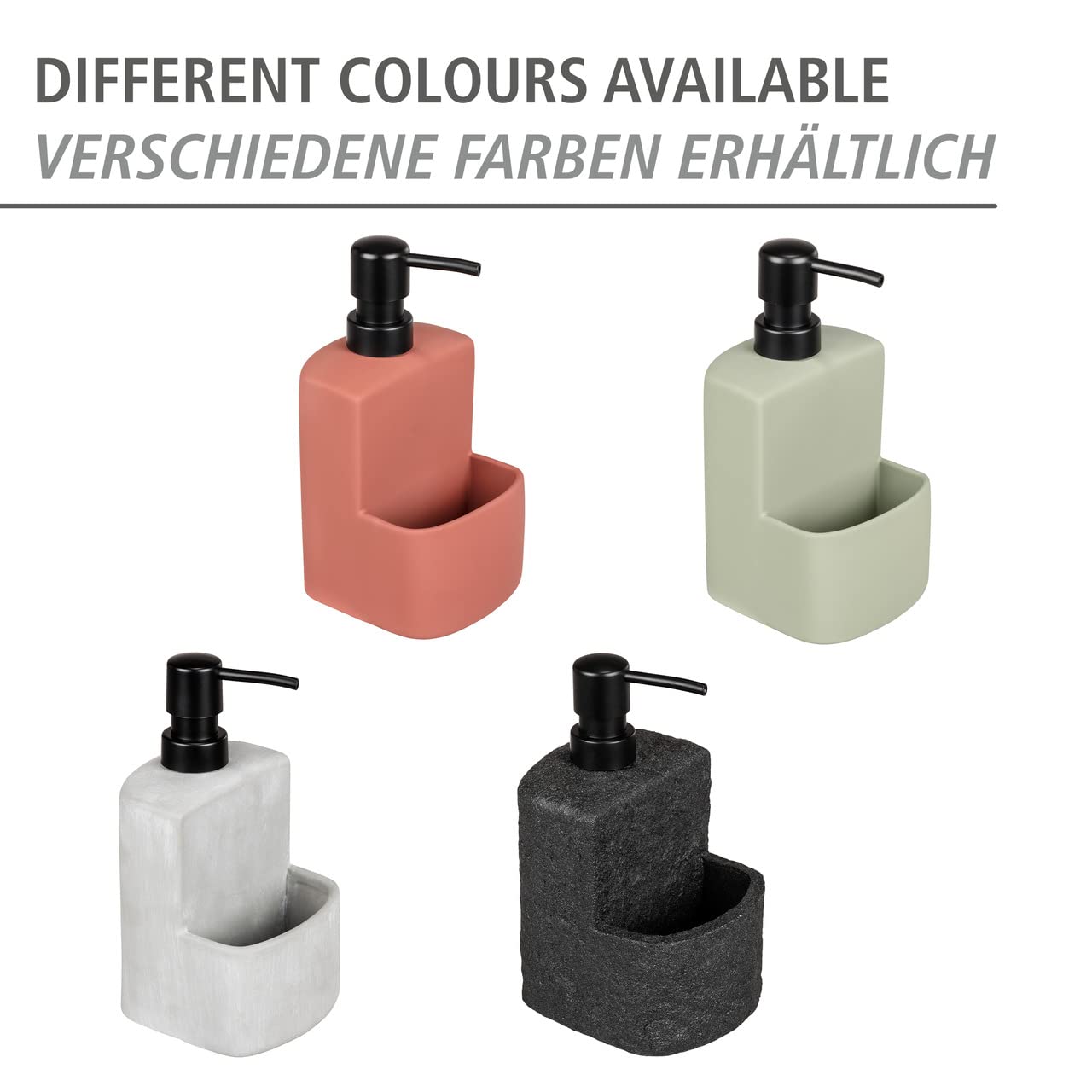 wenko-sp-lmittelspender-festival-seifenspender-beton-grau-380-ml-mit-schwammfach image 4