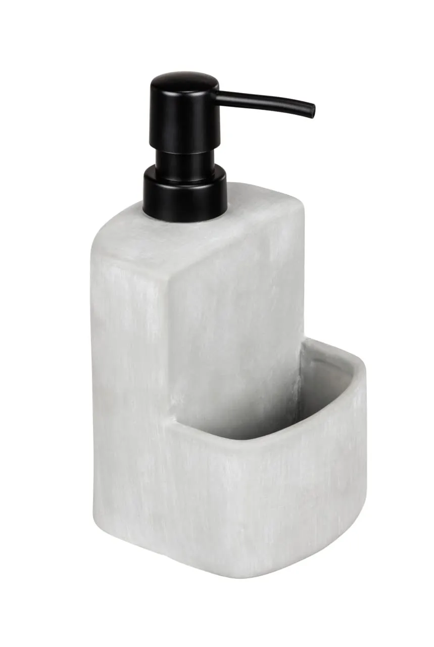wenko-sp-lmittelspender-festival-seifenspender-beton-grau-380-ml-mit-schwammfach image 1