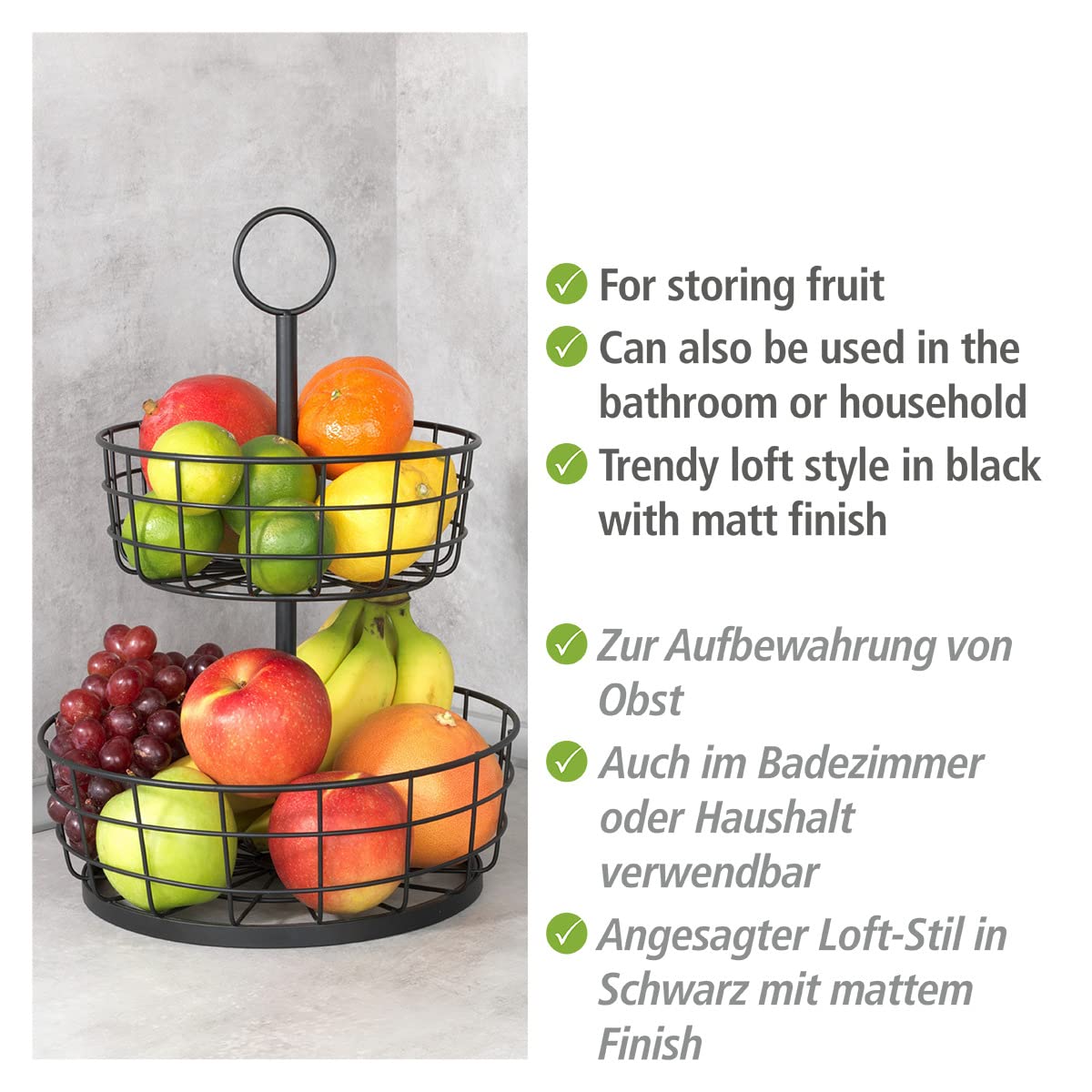wenko-multi-korb-etagere-2-etagig-28-x-39-cm-schwarz-industrial image 3